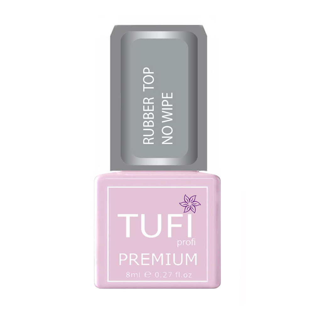 Каучуковий топ для гель-лаку Tufi Profi Premium Rubber Top No Wipe без липкого шару, 8 мл